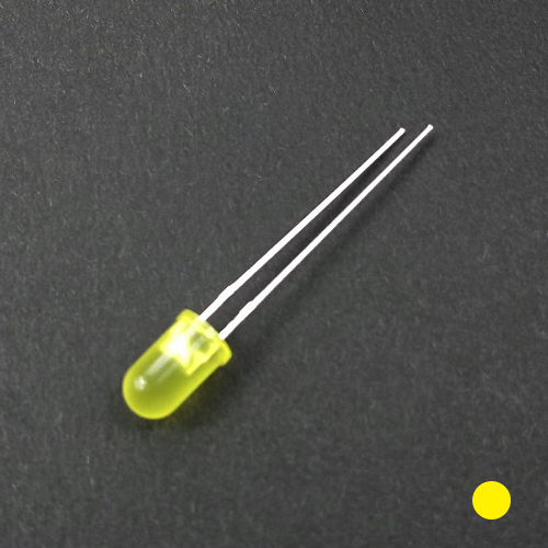 5mm LED 노랑,노란색 / 반투명 / Diffused Yellow 5mm LED